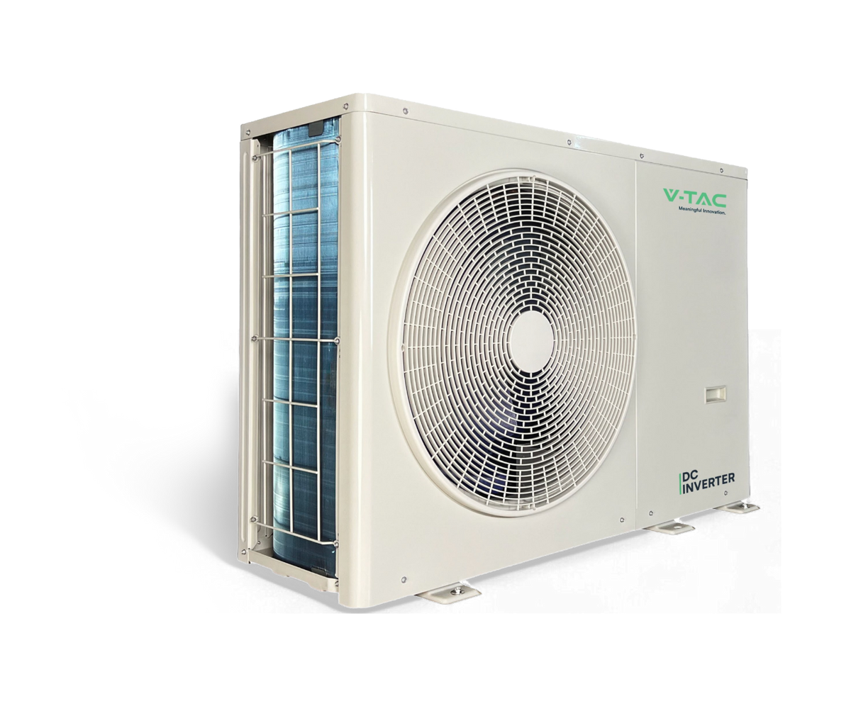 V-TAC GAJA R32 ATW Monoblock Wärmepumpe 8 kW – 1-phasig – 3 kW Heizstab – Herstellerfoto der GAJA R32 Baureihe
